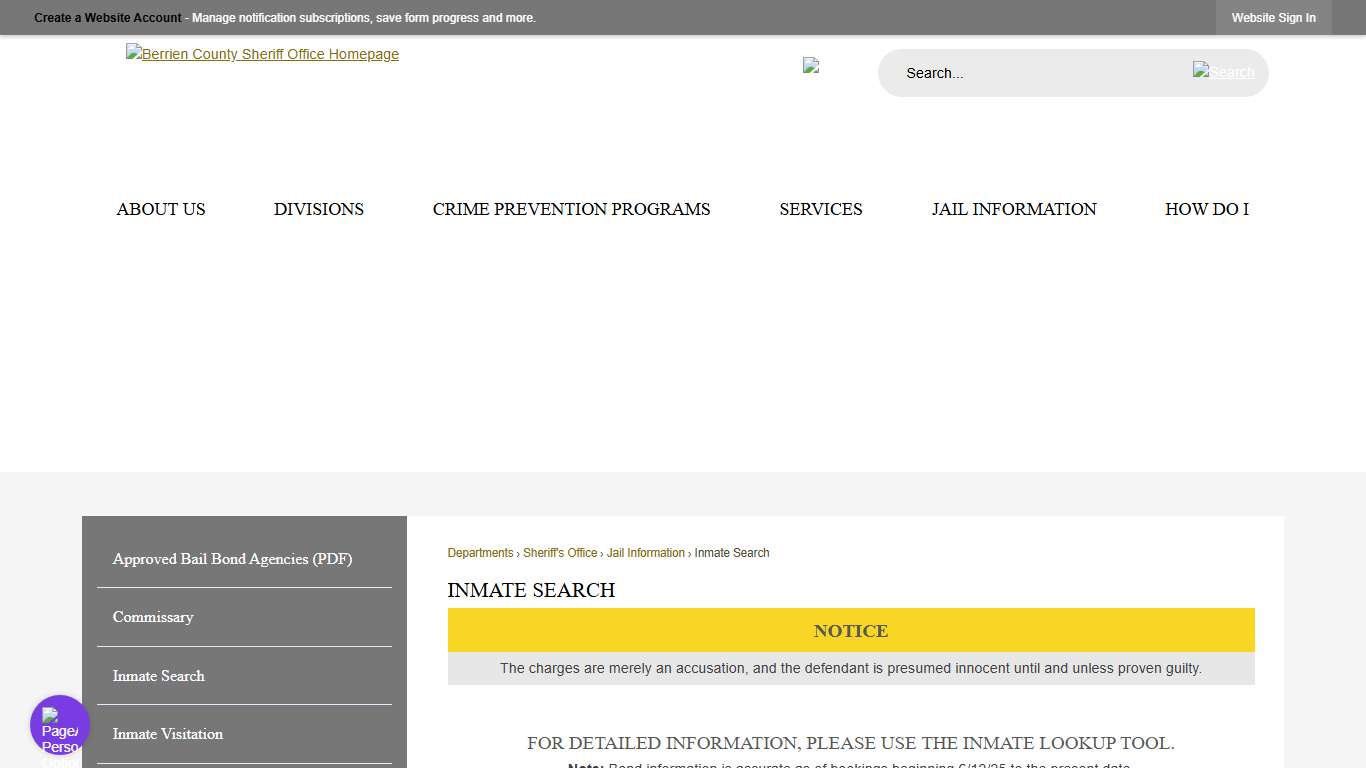 Inmate Search | Berrien County, MI